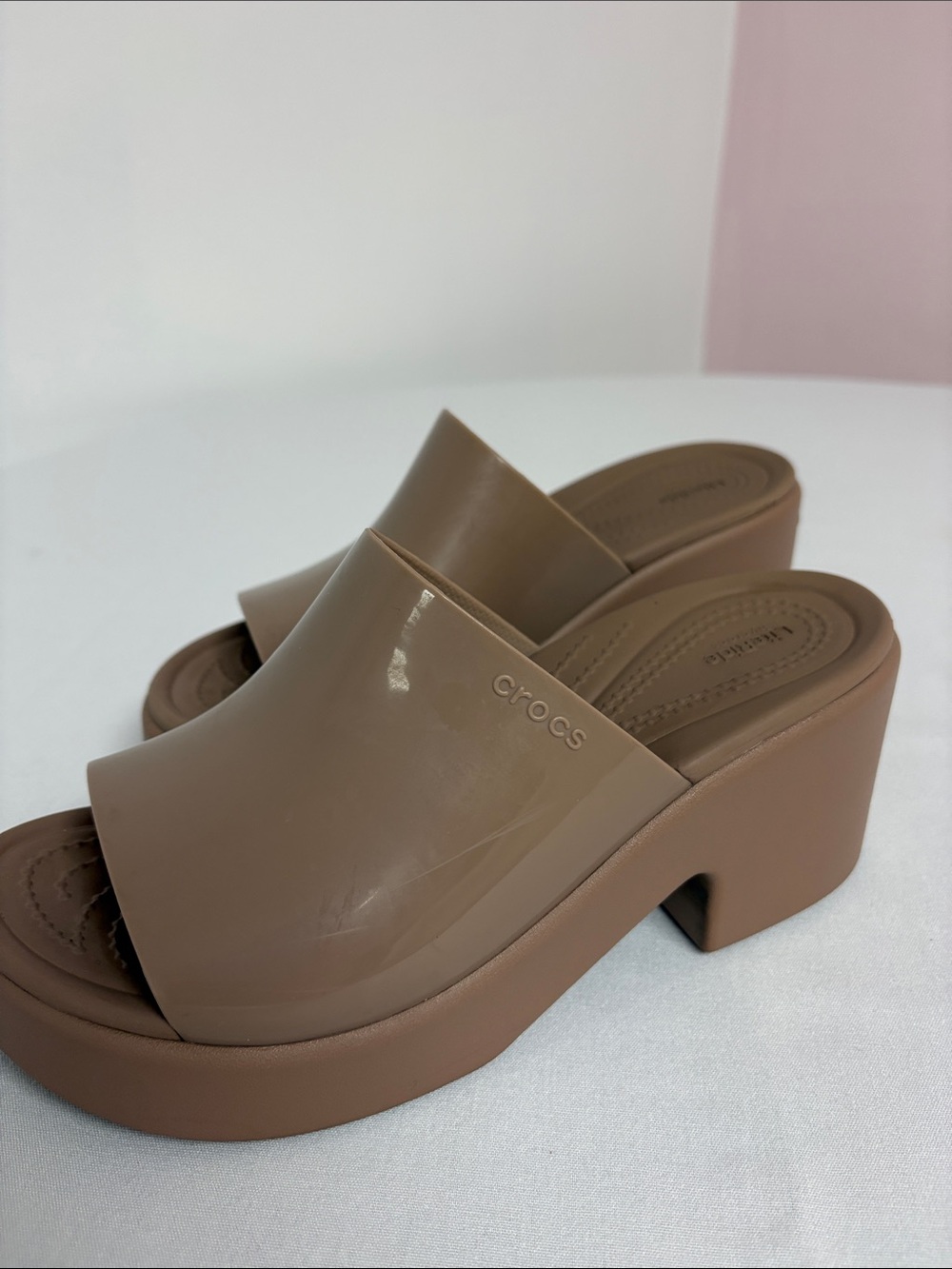 Crocs LiteRide Women’s Size 7 Brown Platform Wedge Slide Sandals